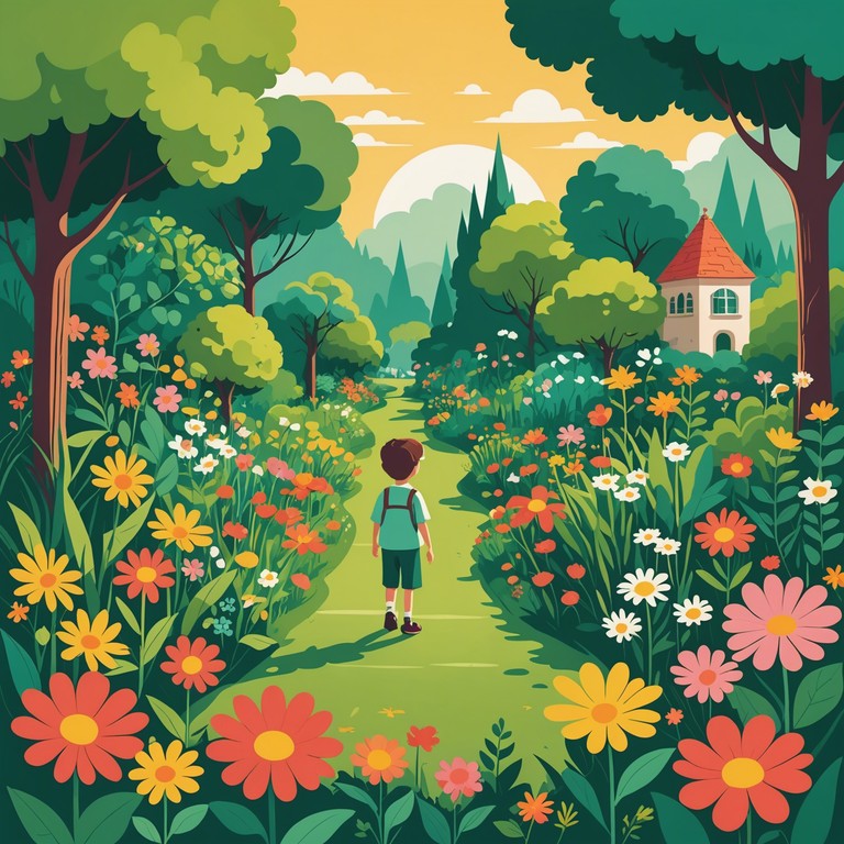 This track captures the essence of a whimsical garden where each note plays into the magic of a child's adventurous day spent amongst vibrant flowers and fantastical creatures. Rich orchestral arrangements bring to life the buzz of the insects and the rustle of the leaves, as if the garden itself is telling a story.