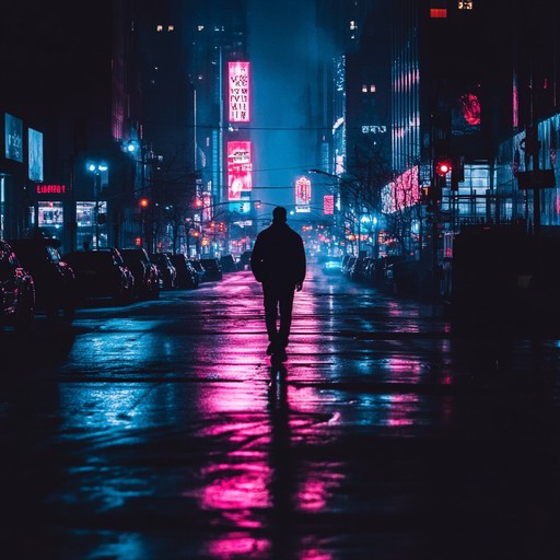 An instrumental track blending hypnotic rhythms with gritty garage vibes, leading listeners through nocturnal alleys of a sprawling city. The music builds layers of looping beats and echoing melodies to create a trance like atmosphere, evoking the feeling of wandering alone under flickering neon lights.