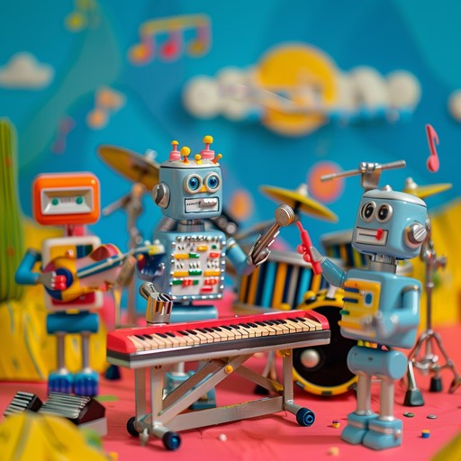 A whimsical and energetic toytronica piece, blending synthesizers and toy instruments to create playful and joyful vibes. The composition is lively, upbeat, and full of childlike wonder, making it perfect for playful and energetic scenes.