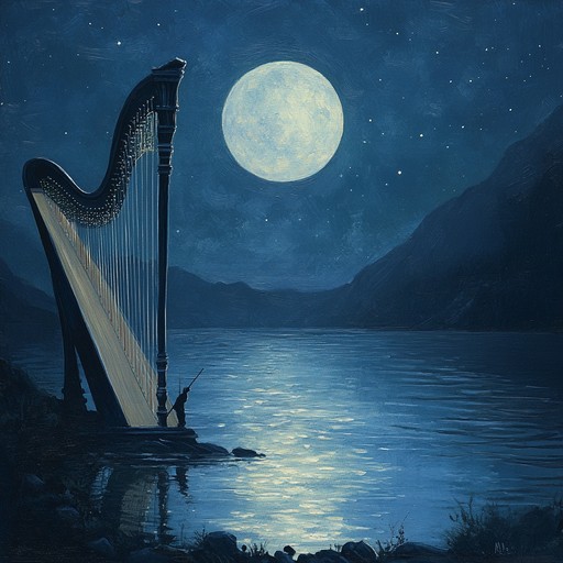 A beautifully crafted instrumental lullaby featuring gentle harps and soft strings. This enchanting piece paints a moonlit evening scene, evoking feelings of love and tender serenity, perfect for soothing and calming moments.