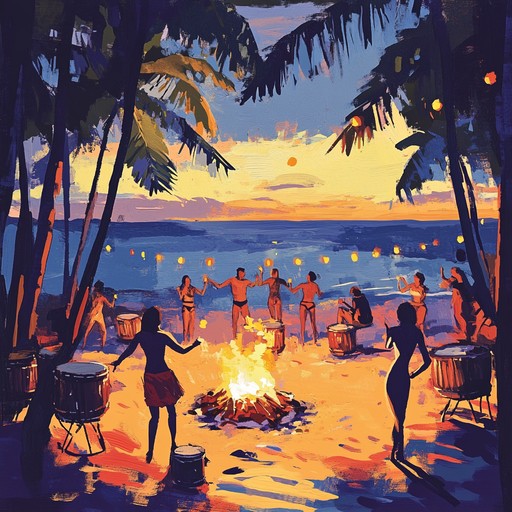 Experience the exuberance of a sunset beach party with this lively calypso tune. Featuring captivating steel drums and a rhythmic ensemble of maracas and bongos, this track brings the energetic spirit of island festivities right to your ears, buzzing with excitement and carefree joy.