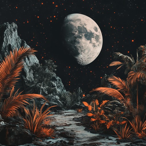 A surreal and relaxing soundtrack that merges the tranquil sounds of a jungle with spaced out, otherworldly synths, offering a peaceful yet strange auditory escape.