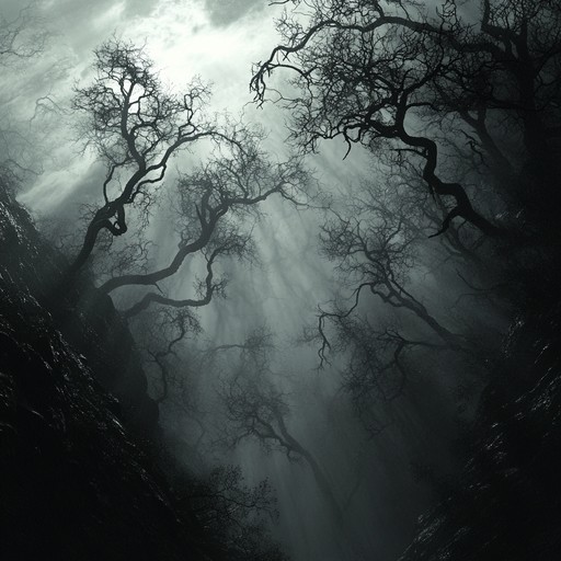 An instrumental orchestral piece blending haunting melodies with epic themes creating a mysterious soundscape that takes listeners on a suspenseful journey.