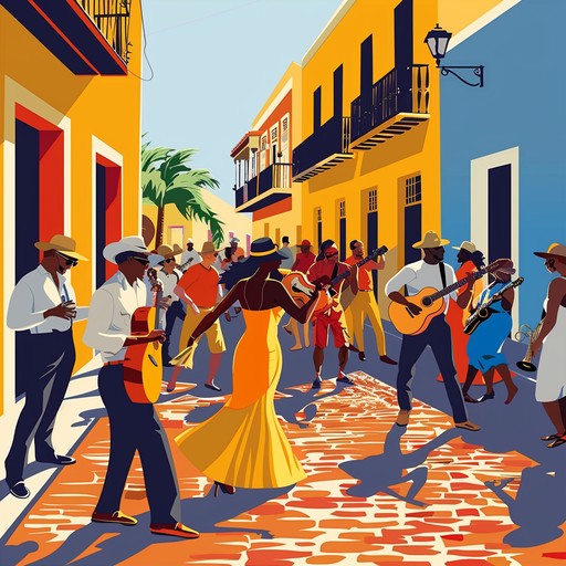 Experience the joyous energy of an afro cuban celebration as lively rhythms and rich melodies fill the air, inspiring spontaneous dance and communal euphoria.