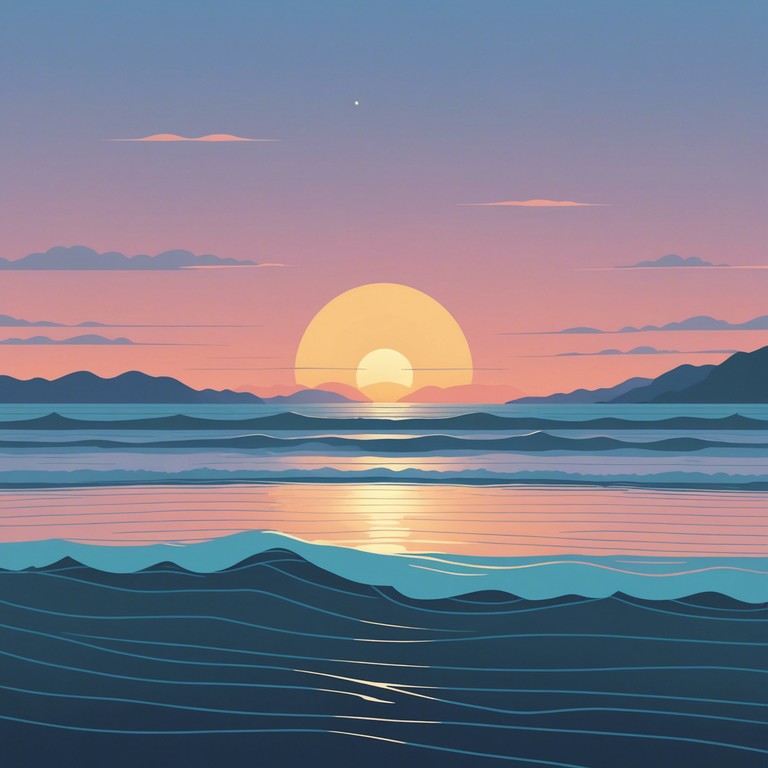 Imagine sitting on a beach as the sun dips below the horizon, colors blending in the sky, and a gentle breeze carrying the soothing sounds of this tranquil chillwave tune. It is a musical embrace of the dusk, comforting and profound.