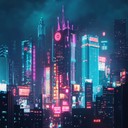 inspiring cyberpunk anthem with futuristic synthesizer melodies