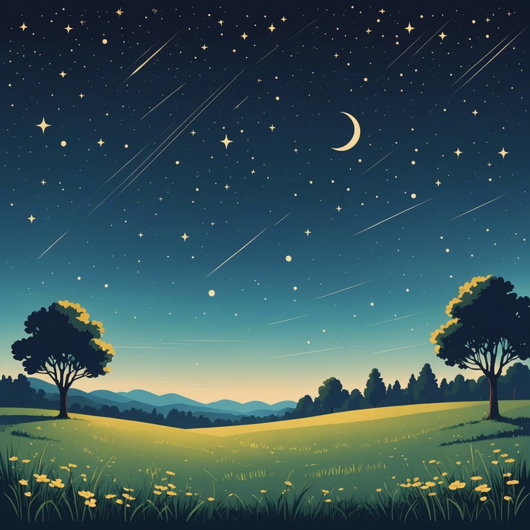 Alternative description: a subtle, guitar driven piece that captures the heart's quiet contemplation under a canopy of stars. Perfect for unwinding after a long day, the music is a nostalgic journey through peace and introspectiveness.