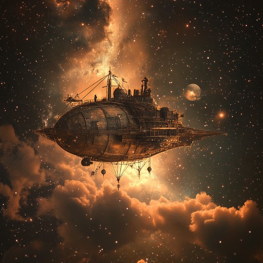 Experience an epic tale of a cosmic wanderer who navigates through steampunk airships and futuristic landscapes. The soundtrack features an enticing mix of theremin, synths, and mechanical beats, creating an atmosphere of grandeur and the weird unknown.