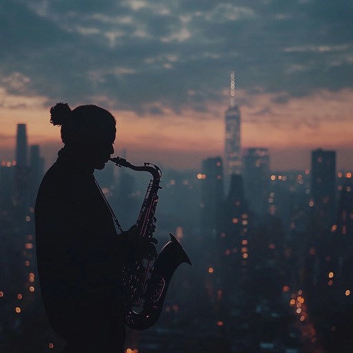 An instrumental piece blending smooth jazz and soul elements, featuring soothing saxophone over a laid back groove, evoking a relaxed evening in the city.