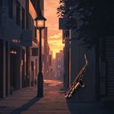 nostalgic saxophone melody inspired by the fading daylight hues.