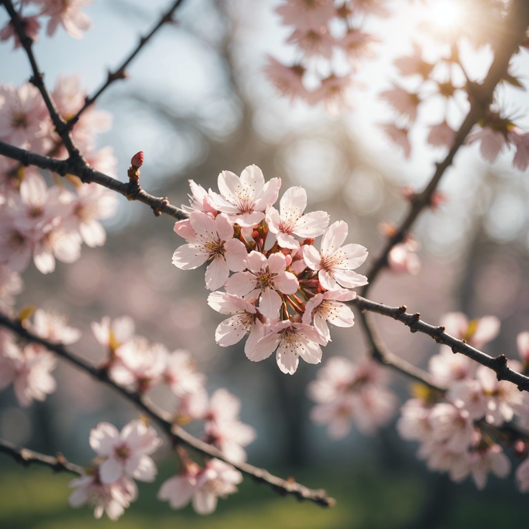 Transport to a tranquil path under blossoming cherry trees, where the harmonious blend of japan's traditional koto resonates alongside contemporary pop melodies, offering a peaceful escape into musical bliss.