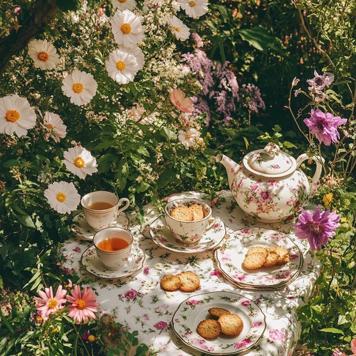 A nostalgic and cheerful instrumental, evoking the joyful ambiance of a whimsical tea time delight. Featuring light melodies from a music box, it brings to mind the charm of an afternoon gathering filled with laughter and the delicate sounds of teacups.