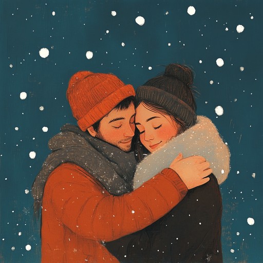 An instrumental piece that captures the essence of romantic love blossoming amidst the serene beauty of a snowy holiday landscape. Gentle acoustic guitar melodies intertwine to evoke feelings of warmth, tenderness, and the magic of the holiday season.