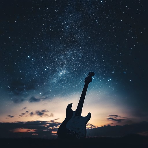 This tranquil instrumental piece blends the shimmering melodies of glam rock with soothing ambient tones. Gentle electric guitar riffs intertwine with atmospheric synths, creating a dreamy soundscape that evokes the peacefulness of a starlit night.