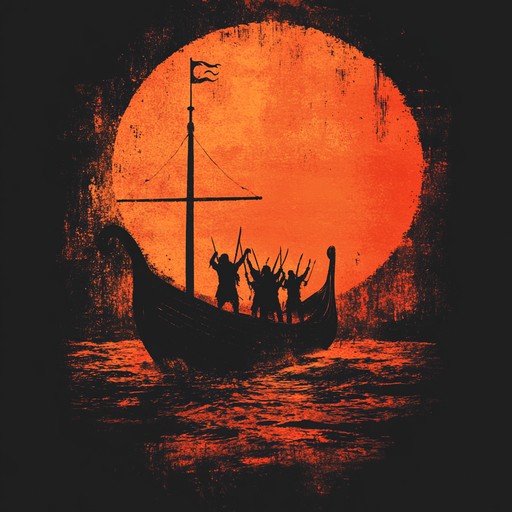 An intense and powerful instrumental heavy metal track inspired by norse mythology, featuring thunderous drums, powerful guitar riffs, and atmospheric elements that evoke the spirit of viking warriors on a victorious voyage. The composition combines traditional heavy metal with scandinavian folk influences to celebrate triumph and conquest.