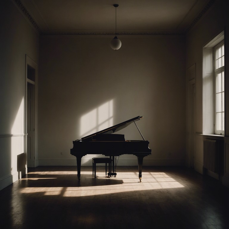 This piece encapsulates the secretive and suspenseful atmosphere of a dimly lit lounge where shadows dance along to the music, creating an environment of tense intrigue. The music serves as a backdrop to whispered mysteries and fleeting glances, compelling the listener to become part of the story that unfolds within the sound.