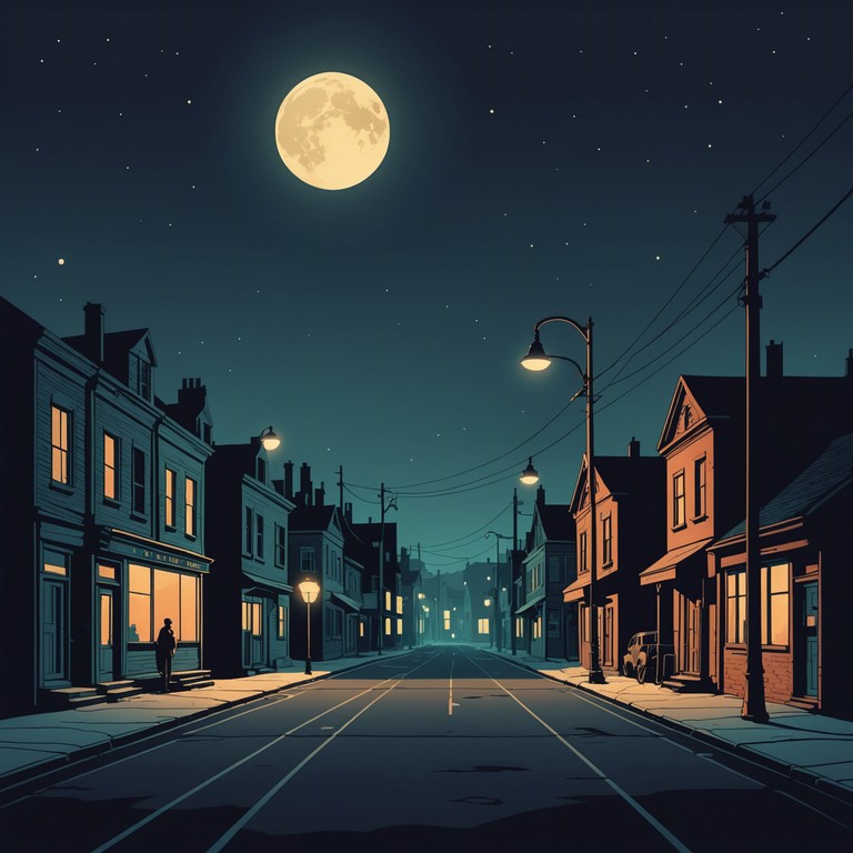 This instrumental piece evokes the sensations of walking alone at night, the moon casting fleeting shadows while a chilling wind whispers secrets. Synth pads swell and retract, creating a haunting atmosphere accentuated by intermittent spectral arpeggios that dart through the soundscape like ghosts in a desolate town.