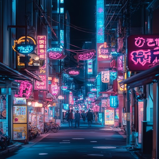 A tense, high energy instrumental j pop track featuring rapid drum patterns, haunting synthesizers, and pulsating bass lines. This song reflects the chaos and anxiety of a frenetic night in tokyo, perfectly capturing the suspense and disquiet lurking beneath the city lights.