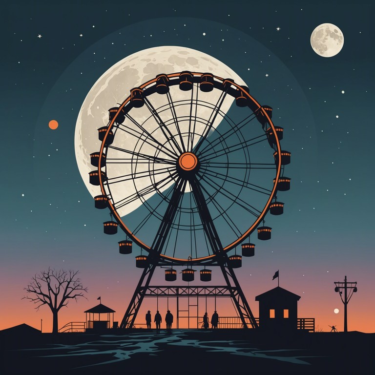 Imagine walking through an old carnival ground, where the rusted rides and tattered banners stir in the cold wind. The dark melody of the accordion plays a serenade to forgotten joys, weaving through the silence like whispers of a restless past. The music becomes a bridge to a once vibrant past, now just whispers among the ruins.