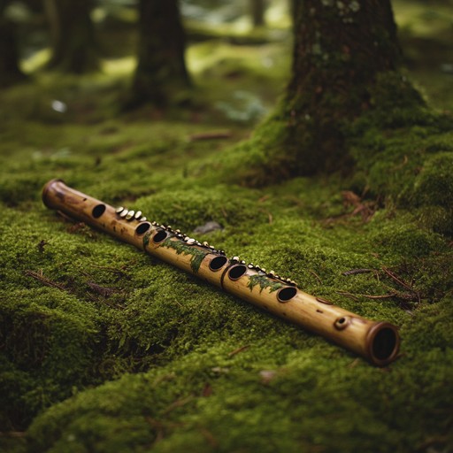 This alternative version continues with the peaceful theme by delving deeper into the sound of the breeze with more prolonged and softer flute notes, enhancing the feeling of being alone in a vast, peaceful forest.