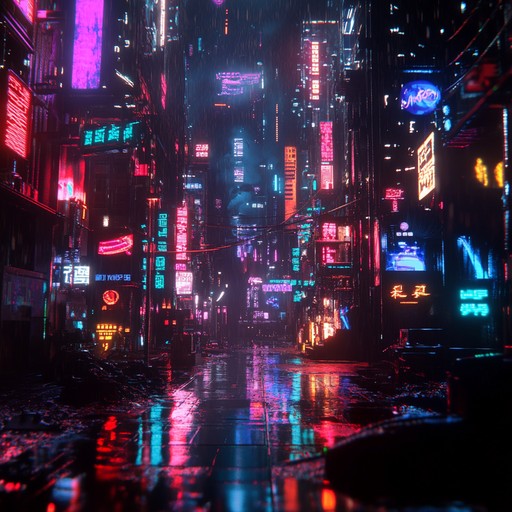 Dive into a gritty cyberpunk world where neon lights flicker over dark alleys and towering skyscrapers. Pulsating synth beats, aggressive basslines, and futuristic soundscapes combine to create an adrenaline fueled, action packed track that encapsulates the thrill and danger of a high stakes chase in a neon metropolis.