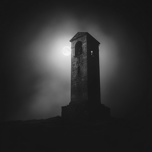 Experience the eerie atmosphere created by ghostly bell chimes echoing through a desolate midnight. This spooky, spine chilling soundscape layers distant tolls with subtle ambient noises, ideal for haunting themes.