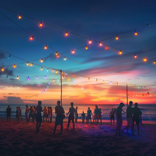 As the sun dips below the horizon, the beach transforms into a dance floor illuminated by twilight. The mambo beats become the soundtrack to an unforgettable night filled with laughter, dance, and the camaraderie of friends and strangers alike, celebrating the simple joys of music and movement.