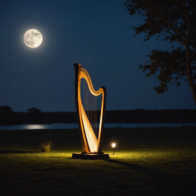 A soothing, otherworldly composition that harnesses the quiet beauty of moonlit nights, evoking a sense of peace and introspection. Harp used to create gentle, echoing notes that seem to speak the language of the wind under a silver moon.