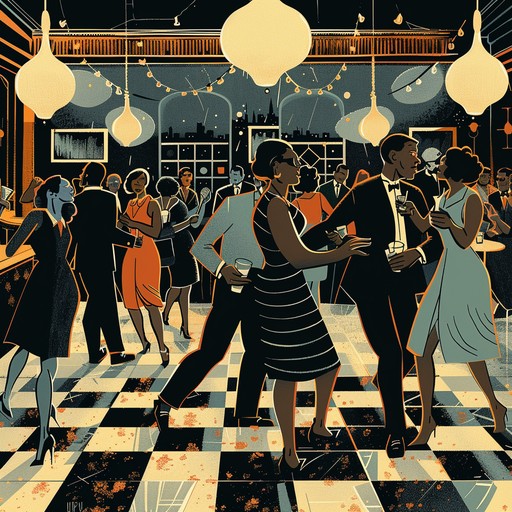 Imagine a smoky 1950s jazz club where the dance floor is packed with buzzing energy as the band plays an upbeat, bebop tune. The trumpet solos spark euphoric joy while the rhythm section swings hard, making it impossible to stand still. The piece captures the exhilaration of the jazz age, celebrating with an infectious, jubilant spirit