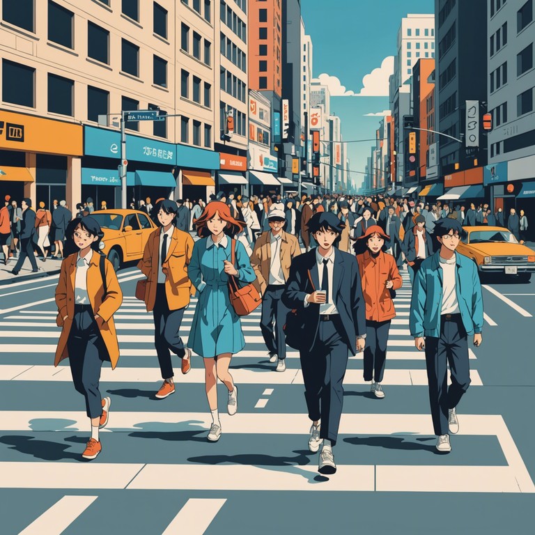 Ideal for a joyous anime sequence featuring characters exploring tokyo with delight and curiosity. As they move through vibrant streets, the music lifts their spirits, perfectly underscoring the animation's bright and lively art style.