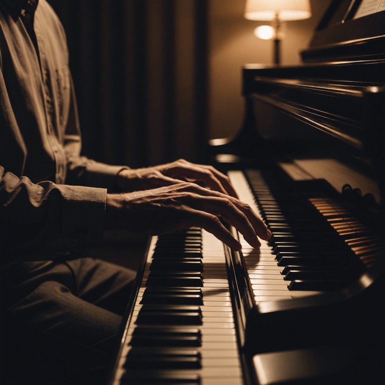 The track crafts a soundscape that invites the listener into a serene and introspective evening where one can reflect quietly, supported by soft piano chords and ethereal string harmonies. This musical arrangement helps in finding tranquility and inner peace.