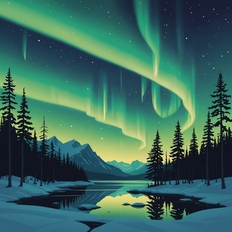 A musical representation of a gentle whisper of the northern lights, where each note reflects the shimmering dance across the sky. This track combines an atmospheric synthesizer with delicate dynamics, immersing the listener in a tranquil finnish night.