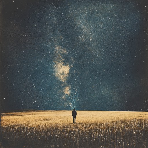 A melancholic instrumental americana piece that captures the feeling of wandering alone under the night sky, reflecting on memories and the passage of time across wide open landscapes.