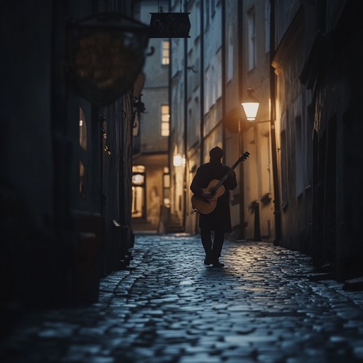 An evocative instrumental samba piece that captures haunting melodies resonating through empty urban streets at dusk, blending traditional samba rhythms with dramatic orchestral elements to convey a sense of longing and mystery.