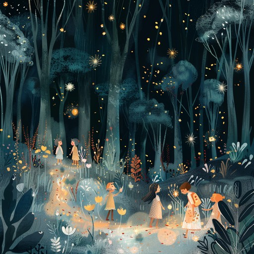 Soft rhythms and joyful melodies create an enchanting tune that takes children on an imaginative journey through a magical forest, sparking joy and curiosity