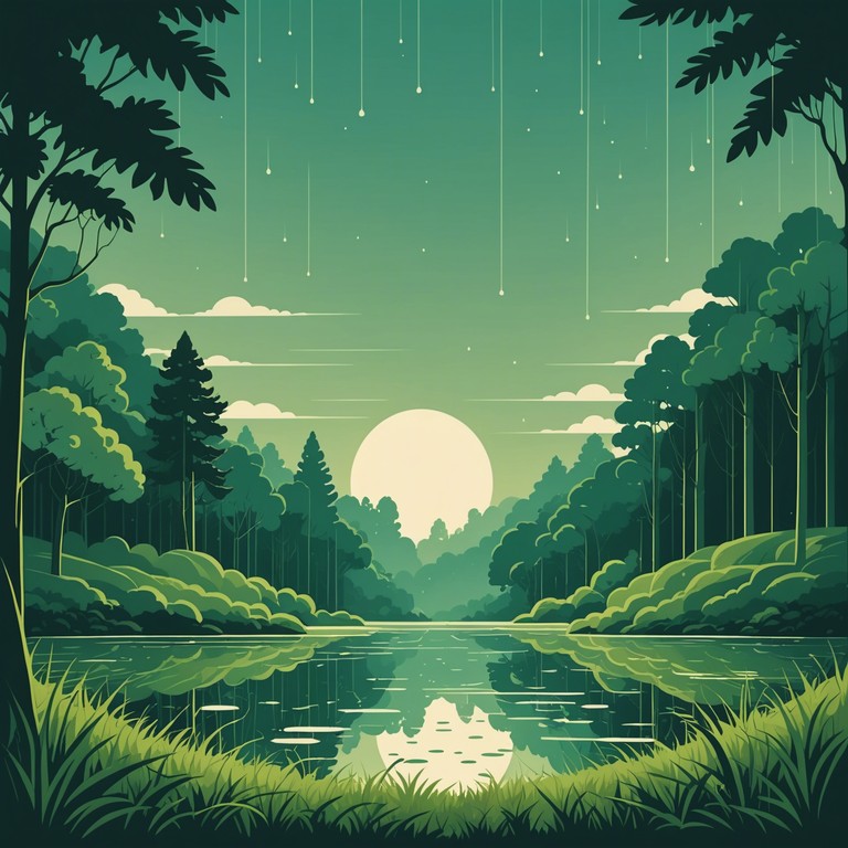 This composition captures the serene aftermath of a rainstorm in a lush latin american forest. The music carries a hint of nostalgia and reflects the beauty of the rain soaked flora. Each note resonates with the whispers of the wilderness and the remoteness of the natural world. The melody is designed to evoke deep emotions and connect the listener to the heart of the forest.