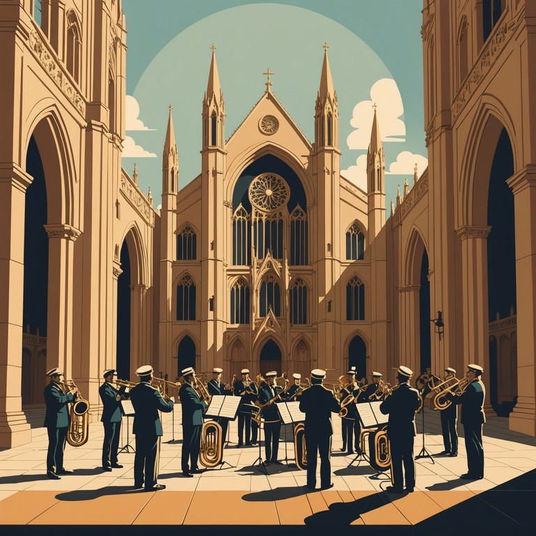 The blend of ethereal spiritual themes with the robust, orderly sounds of a military brass band produces a harmonious and moving experience, intended to inspire and uplift its listeners through its disciplined yet hopeful melody.