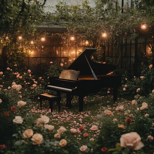 An emotive piano composition that delicately unfolds the warmth and tenderness of a romantic evening under the moon's soft glow, weaving a tapestry of love and serenity.