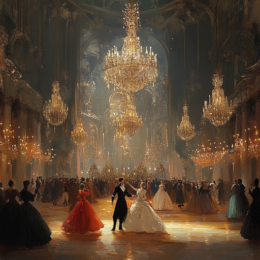 A lively instrumental baroque composition featuring harpsichord melodies capturing the joyful atmosphere of royal court dances, with playful tunes and energetic rhythms that evoke images of merriment in grand ballrooms.