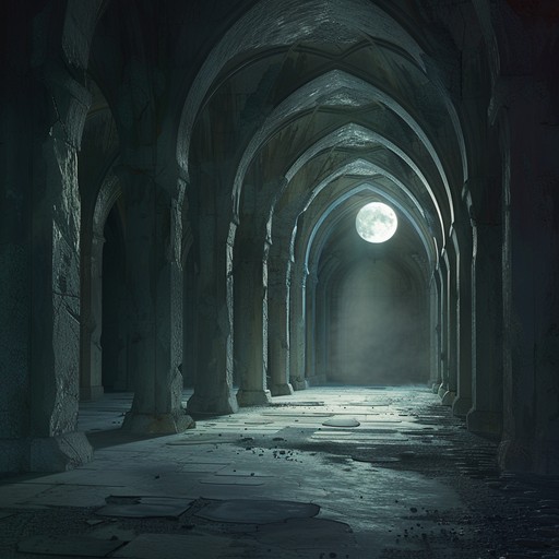 A ghostly neoclassical composition with echoes that twirl amidst moonlit eerie, abandoned halls, bringing to life an otherworldly, haunting beauty that chills the listener