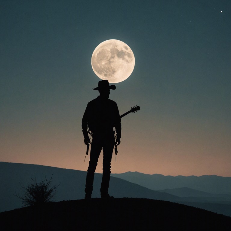 A compelling blend of acoustic guitar work that evokes a gritty, tension filled ride through the sprawling desert under a full moon. Emphasizing a melancholic yet invigorating atmosphere, the track captures the essence of solitude and the relentless pursuit in a lawless land.