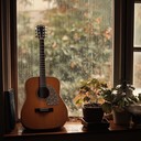 gentle guitar evoking deep, melancholic summer rain memories