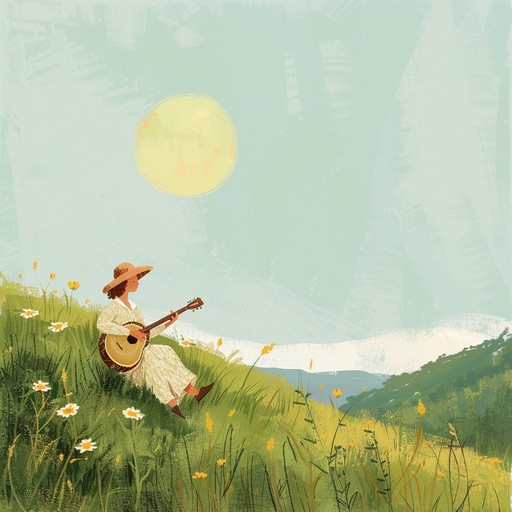 An instrumental track blending traditional folk elements with a hint of funk. It features playful and complex banjo solos projecting a joyful journey through sunlit fields, invoking the spirit of freedom and cheerfulness.