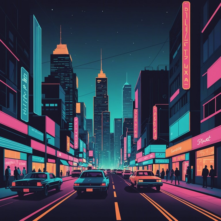 This track transports listeners to a thrilling, neon lit cityscape where edgy modern disco vibes blend with a sense of nocturnal adventure. The composition leverages a powerful bassline to bring to life the bustling energy of a city that never sleeps, infusing every beat with a hint of danger and excitement.