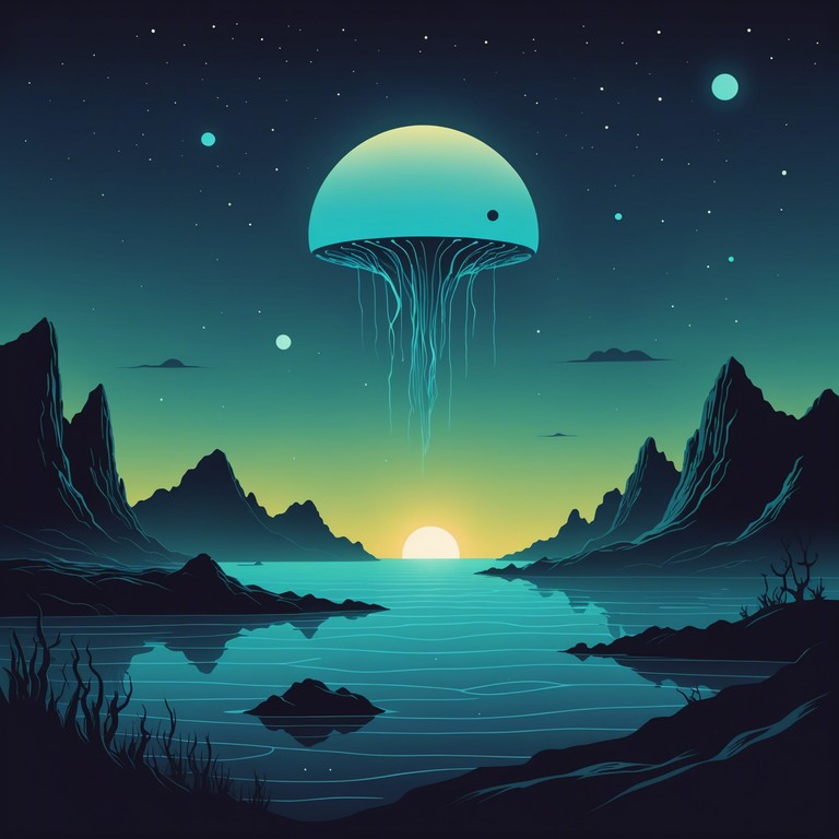 Imagine drifting slowly through the dense, dark waters of an alien planet, surrounded by the sounds of unknown marine life, with distant, mystical echoes that create a haunting and expansive auditory experience.