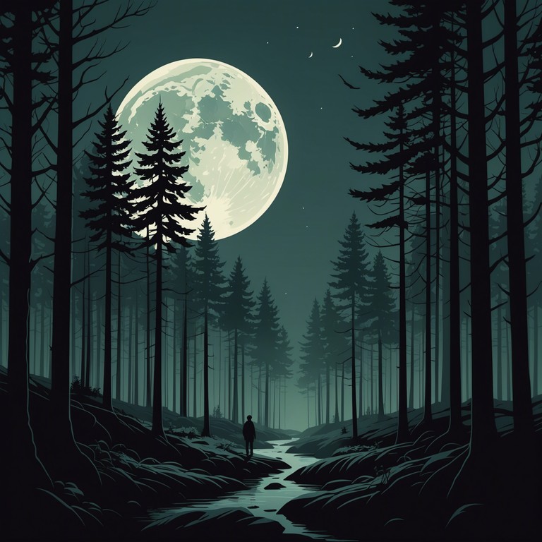 This track melds vibrant groovy undertones with the dark and enigmatic sounds of folk music, creating a compelling auditory journey through shadowy woods illuminated by intermittent moonlight. The composition features the dulcet tones of an acoustic guitar layered with deep, rhythmic bass lines that beckon listeners into a story of mystical encounters and eerie tranquility.