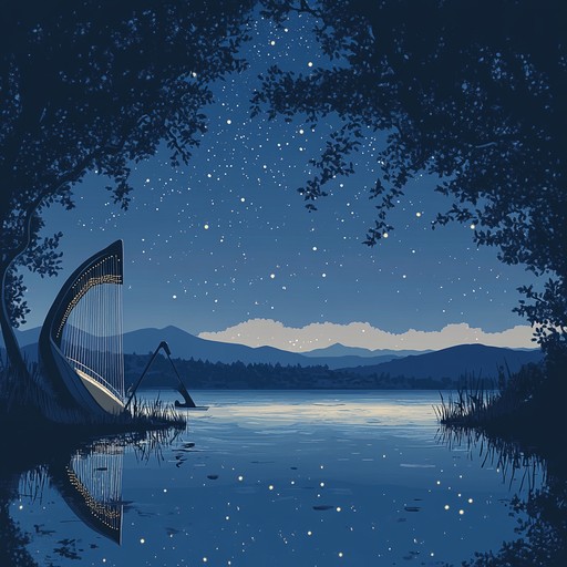 A tranquil instrumental harp composition capturing the serenity of starry nights, blending soft melodies to inspire reflection and calm.