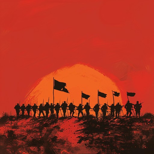 An inspiring instrumental piece that combines the grandeur of orchestral strings with the commanding presence of brass to evoke a sense of honor, bravery, and triumph in a military setting. Dynamic crescendos and a steady rhythm simulate the determined march of troops, creating a powerful and uplifting atmosphere that pays homage to the spirit of those who serve.