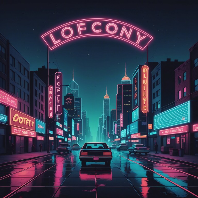 An instrumental that merges smooth, melancholic lofi beats with the ethereal glow of a city's neon lights during dusk, creating a reflective and soothing ambiance.