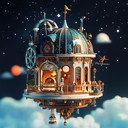 whimsical sounds combining toy instruments and mechanical elements delightfully.